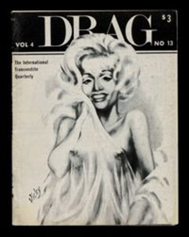 DRAG: The International Transvestite Quarterly was published starting in 1971 by Mardi Gras Enterprises, Inc., Founded and edited by Lee Brewster, an early transgender rights activist, drag queen, and early founder of the first U.S Pride.